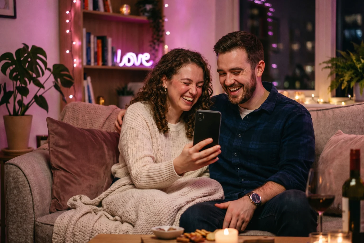 Couple playing truth or dare together