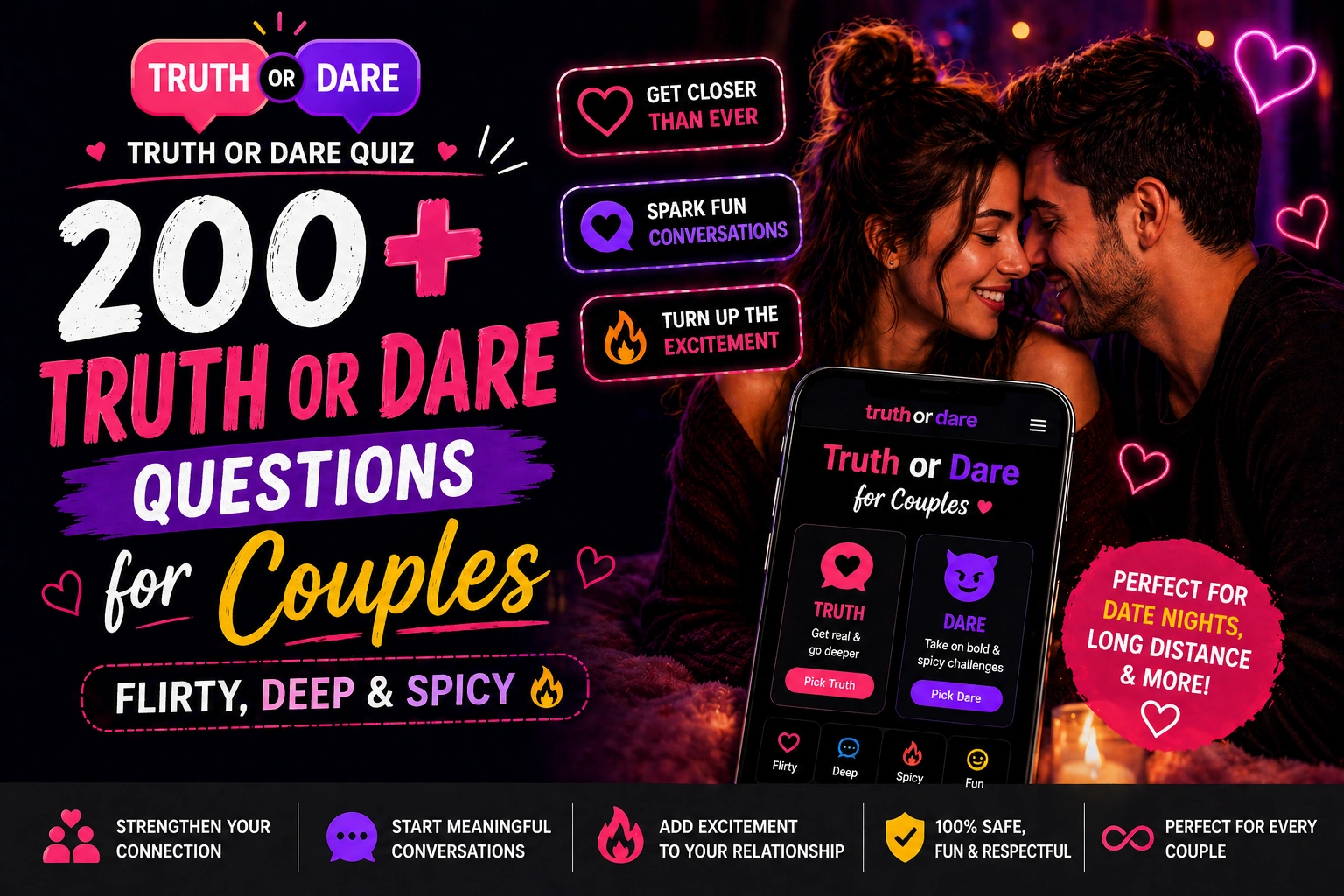 Truth or Dare Questions for Couples — couple playing the game together